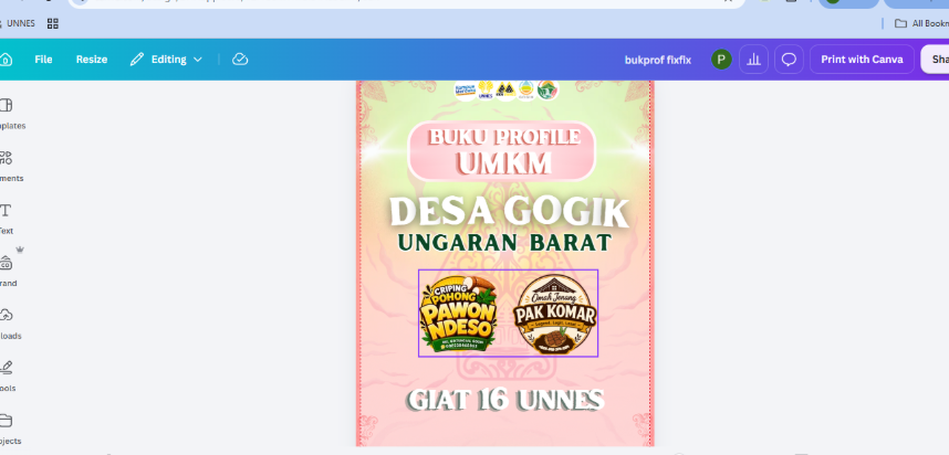 Campaign Gogik Lestari, Finalisasi Media Profil UMKM, dan Penyerahan Hasil Branding Program Ceriping Gintungan