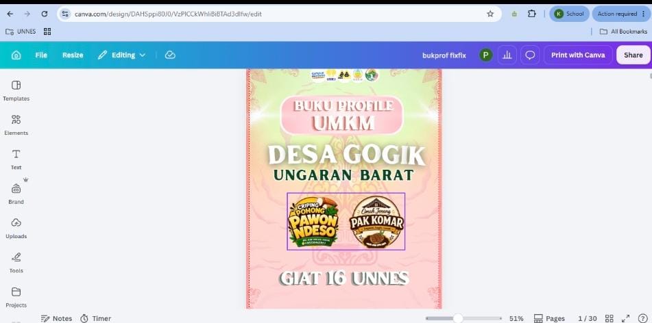 Finalisasi Media Profil UMKM dan Penyerahan Hasil Branding Program Ceriping Gintungan
