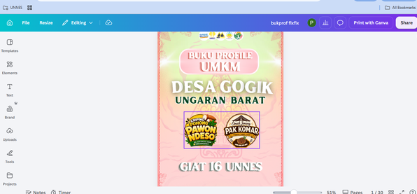 Finalisasi Media Profil UMKM dan Penyerahan Hasil Branding Program Ceriping Gintungan