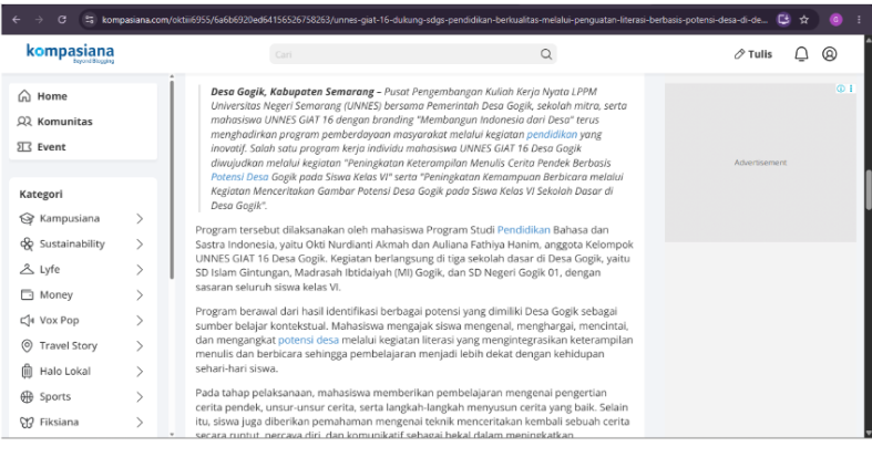 Digitalisasi Visual UMKM, Perumusan Publikasi Kompasiana, dan Sinergi Dokumentasi Kepemudaan Karang Taruna