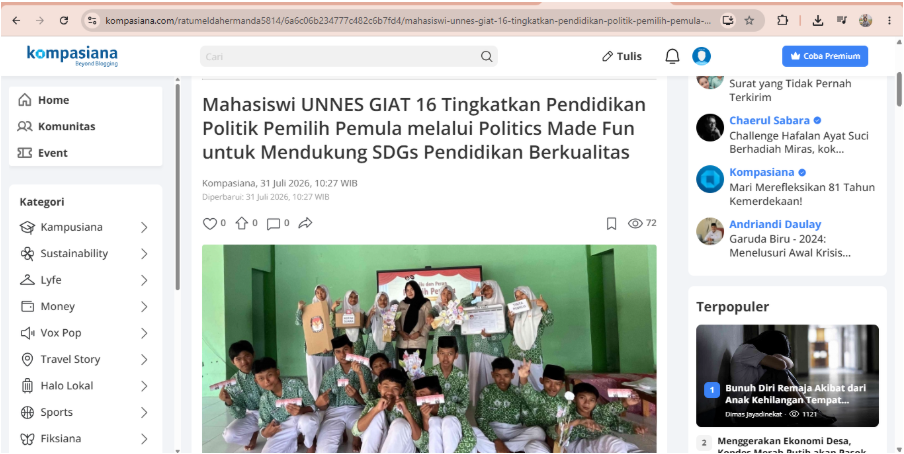 Evaluasi Desain Kemasan UMKM, Produksi Media Visual, dan Finalisasi Publikasi Digital Kompasiana