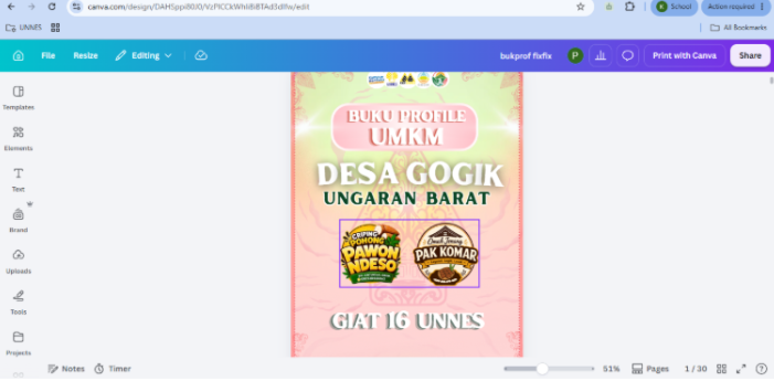 Finalisasi Media Profil UMKM dan Penyerahan Hasil Branding Program Ceriping Gintungan