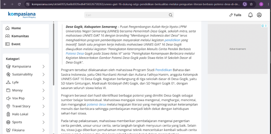 Digitalisasi Visual UMKM, Perumusan Publikasi Kompasiana, dan Sinergi Dokumentasi Kepemudaan Karang Taruna